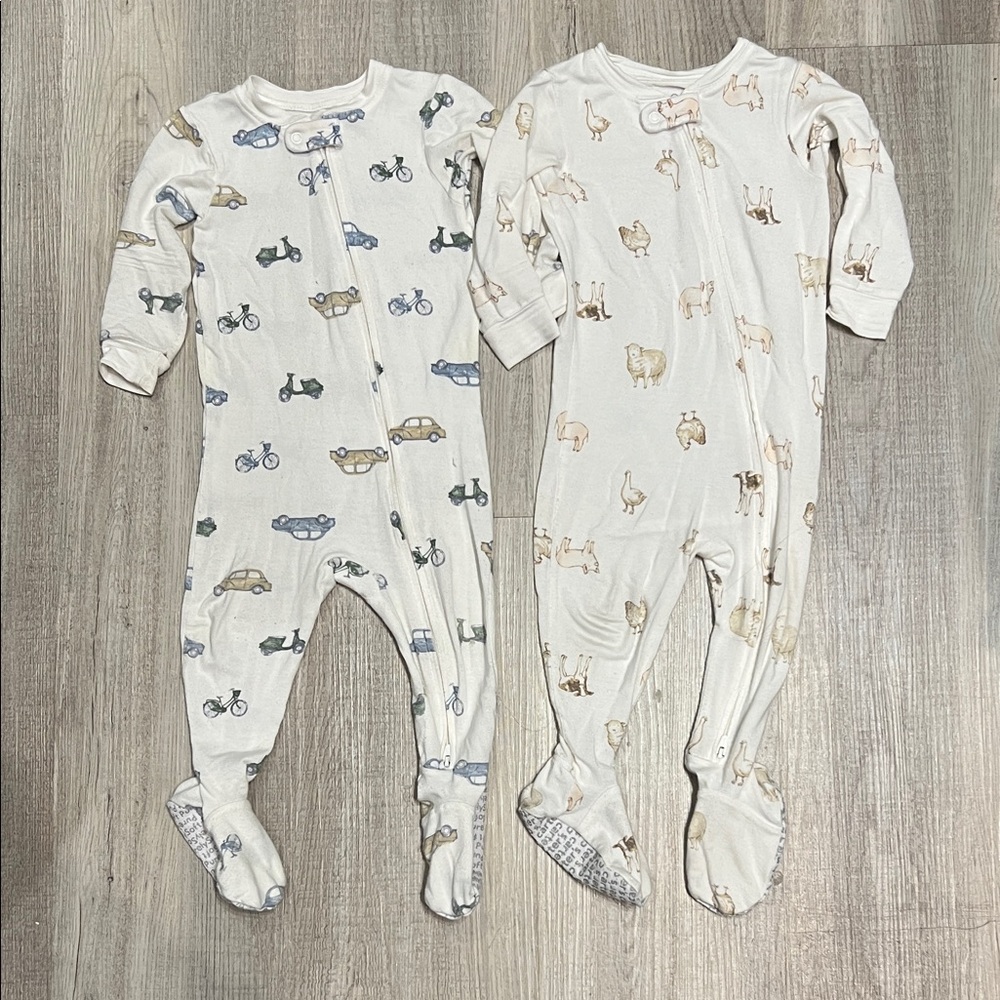 Kids One Piece Pajamas - Blue and Cream